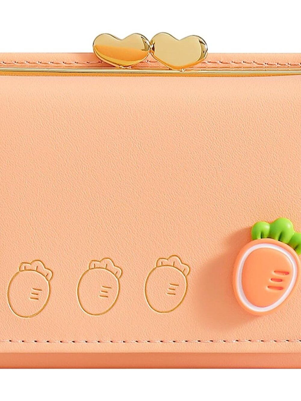 Wallet for Women, Faux Leather, Water Resistant, Orange, Unisex, Mini Purse, 7 C